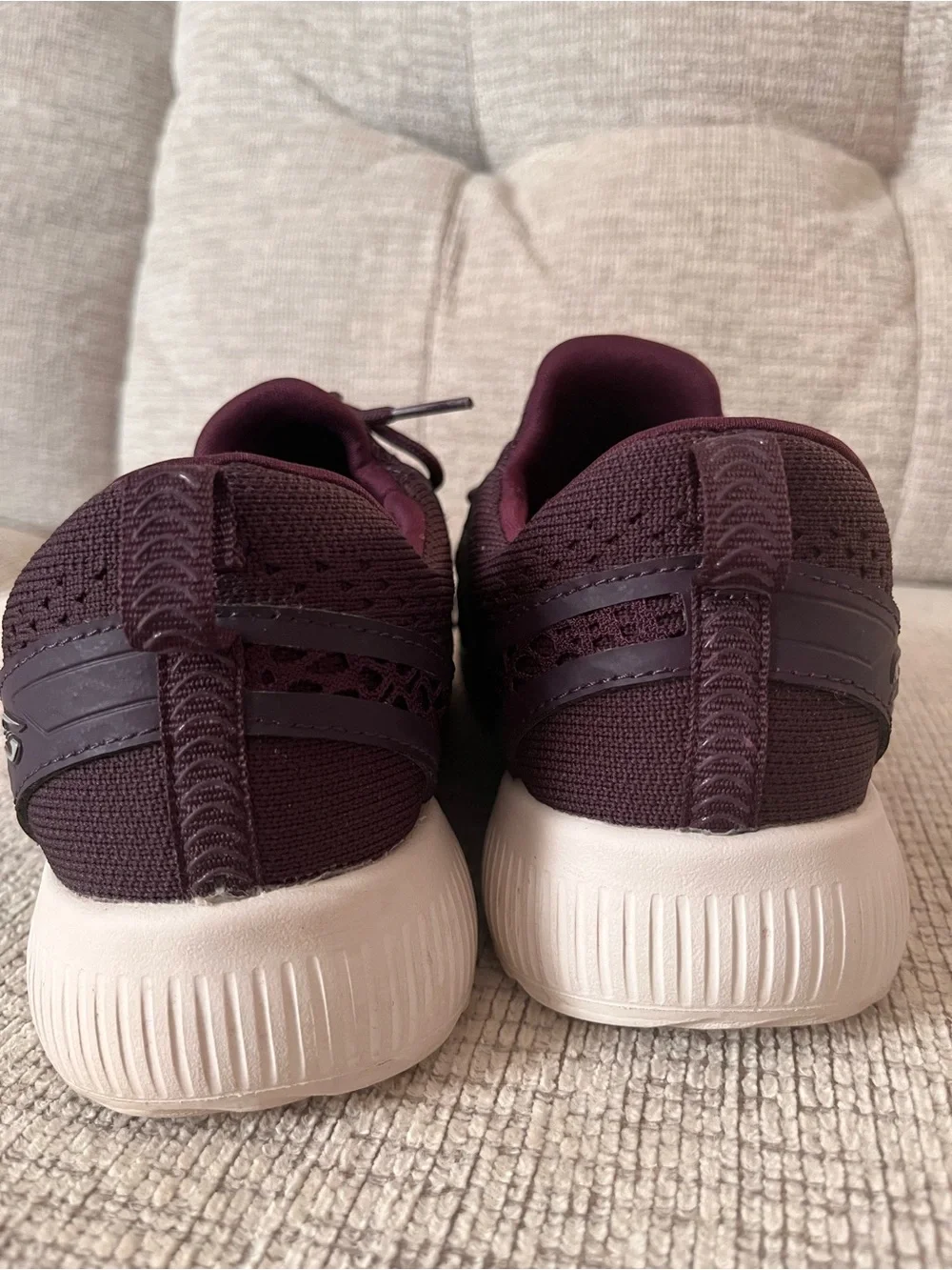 Skechers Women's Knit Sneakers in Plum with White Soles